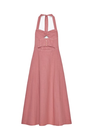 Robe trapèze en ramie - Vieux rose