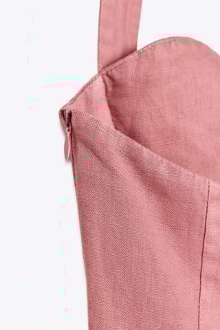 Robe trapèze en ramie - Vieux rose