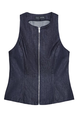 Gilet de costume en jean - Bleu marine