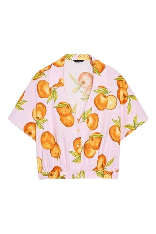 Chemisier en lin - Rose et orange