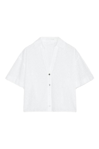 Chemisier en broderie anglaise - Blanc