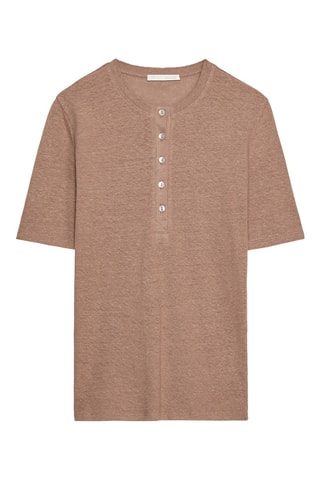 T-shirt en lin - Marron chiné