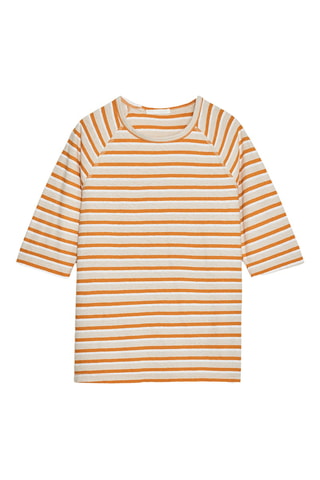 T-shirt en lin - Ecru et orange