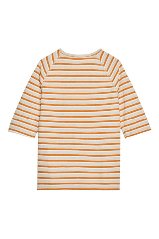 T-shirt en lin - Ecru et orange
