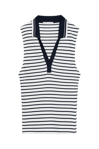 T-shirt - Blanc et bleu marine