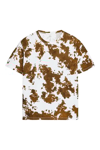 T-shirt - Blanc et marron