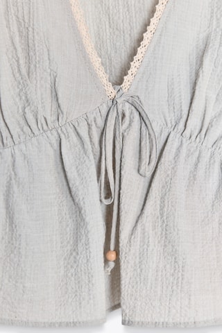 Blouse - Gris clair et écru