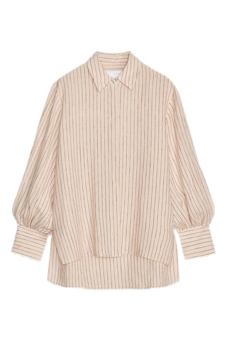 Blouse en lin - Ecru et anthracite