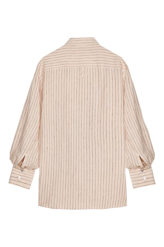 Blouse en lin - Ecru et anthracite