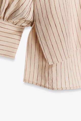 Blouse en lin - Ecru et anthracite