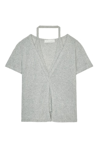 Gilet et top - Gris clair chiné