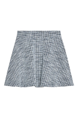 Minijupe en tweed - Blanc et bleu cobalt