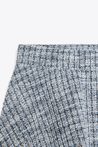 Minijupe en tweed - Blanc et bleu cobalt