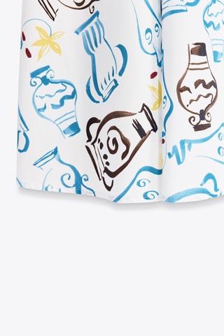 Jupe midi - Blanc et bleu clair