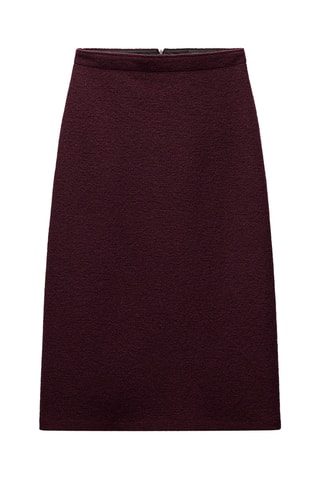 Jupe droite en laine - Marron