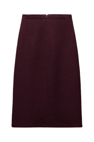 Jupe droite en laine - Marron