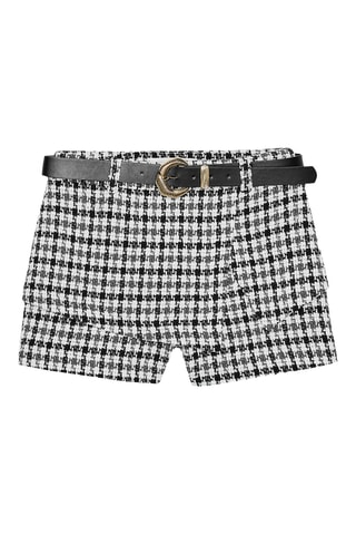 Jupe-short en tweed - Noir et blanc