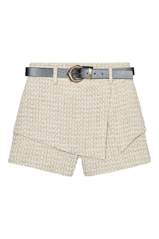 Jupe-short en tweed - Beige