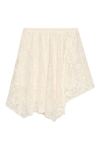 Jupe patineuse en dentelle - Beige