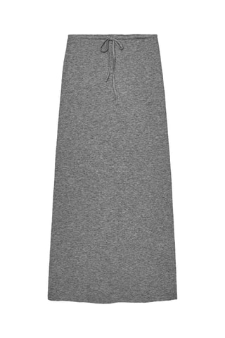 Jupe droite en laine - Gris chiné