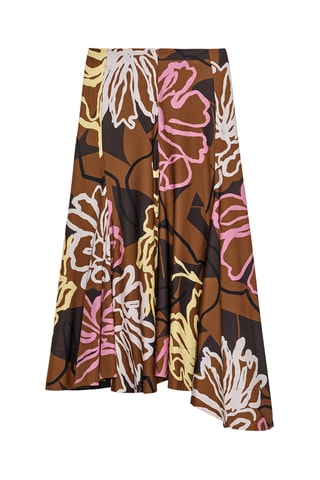 Jupe midi - Marron et Jaune