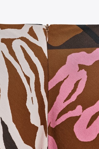 Jupe midi - Marron et Jaune