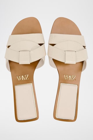 Mules en cuir - Ecru