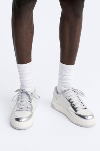 Baskets - Argenté et blanc