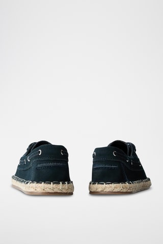 Chaussures bateau en nubuck - Bleu marine