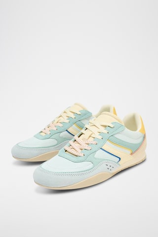 Baskets en cuir - Vert d’eau