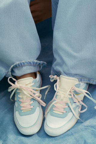 Baskets en cuir - Vert d’eau