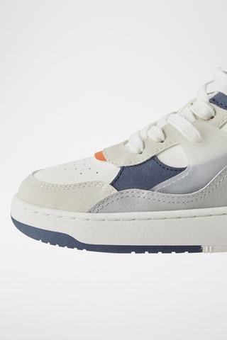 Baskets montantes - Blanc et bleu marine