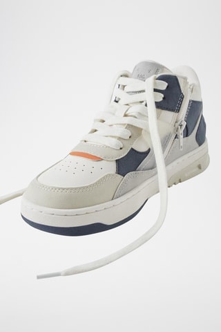 Baskets montantes - Blanc et bleu marine