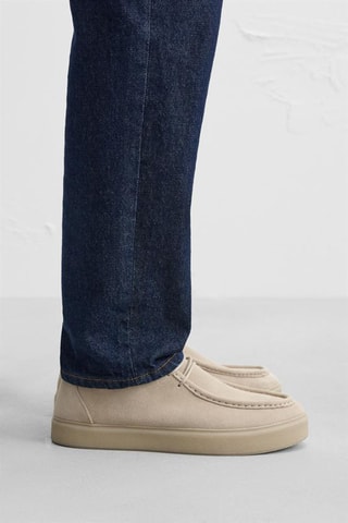 Mocassins en nubuck - Ecru