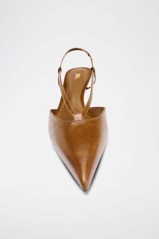 Sandales en cuir verni - Marron