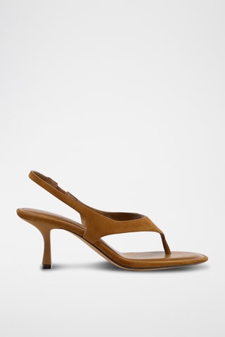 Sandales à talons en nubuck - Marron