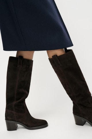 Bottes en nubuck - Marron foncé