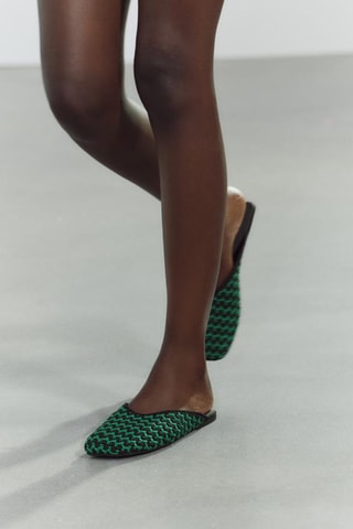 Mules - Vert clair et noir