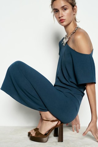 Sandales à talons en nubuck - Kaki