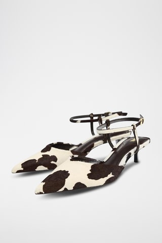 Escarpins en cuir - Blanc et marron foncé