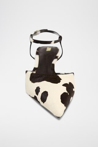 Escarpins en cuir - Blanc et marron foncé