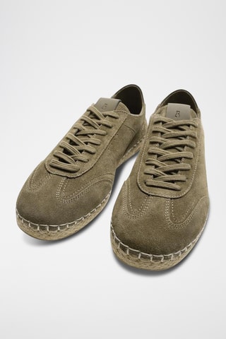 Baskets en nubuck - Kaki