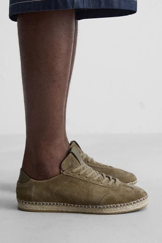 Baskets en nubuck - Kaki