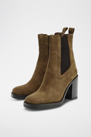 Bottines Chelsea en nubuck - Marron clair
