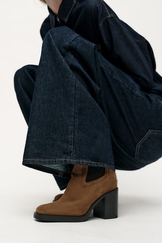 Bottines Chelsea en nubuck - Marron clair