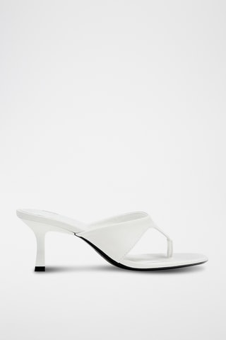 Sandales à talons en cuir - Blanc