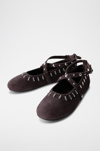 Ballerines en nubuck - Violet