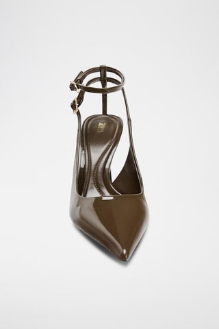 Escarpins vernis - Kaki