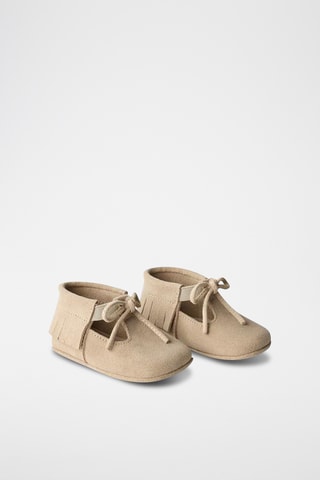 Chaussons en nubuck - Beige