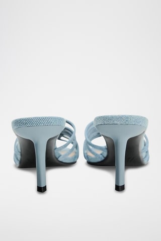 Sandales à talons en jean - Ciel